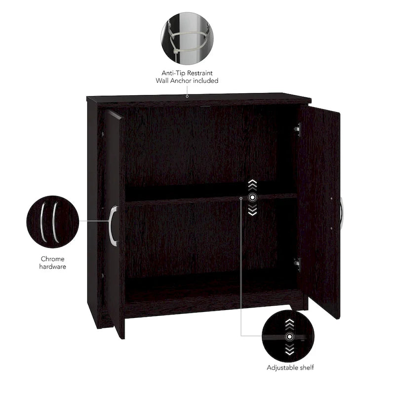 30W Small Storage Cabinet with Doors