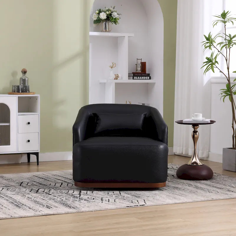 Chenille Fabric Swivel Accent Chair with Comfortable Cushions
