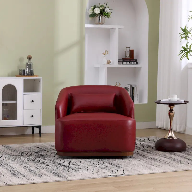 Chenille Fabric Swivel Accent Chair with Comfortable Cushions