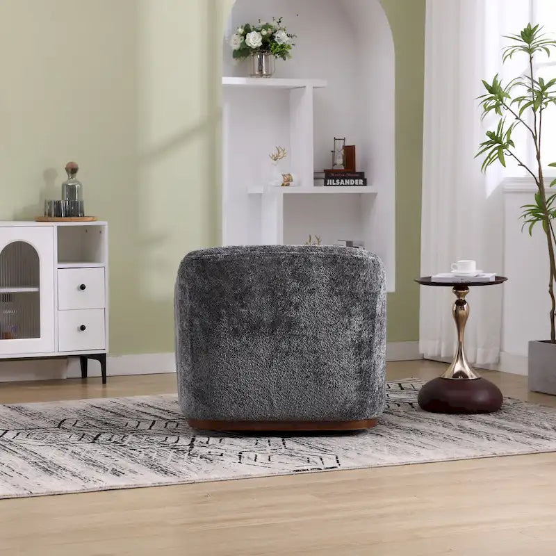 Chenille Fabric Swivel Accent Chair with Comfortable Cushions