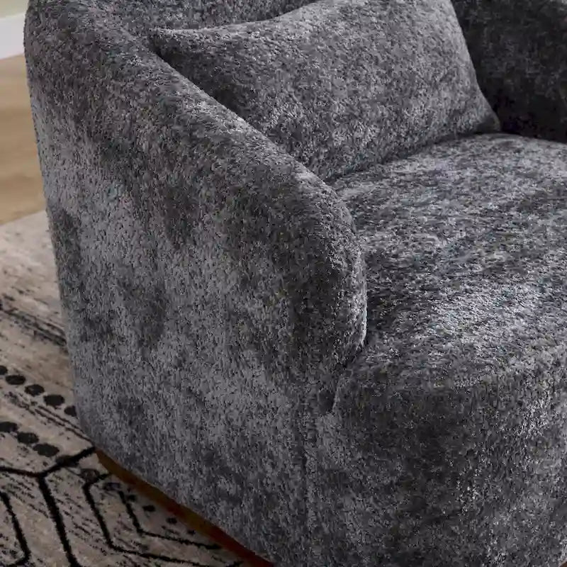 Chenille Fabric Swivel Accent Chair with Comfortable Cushions