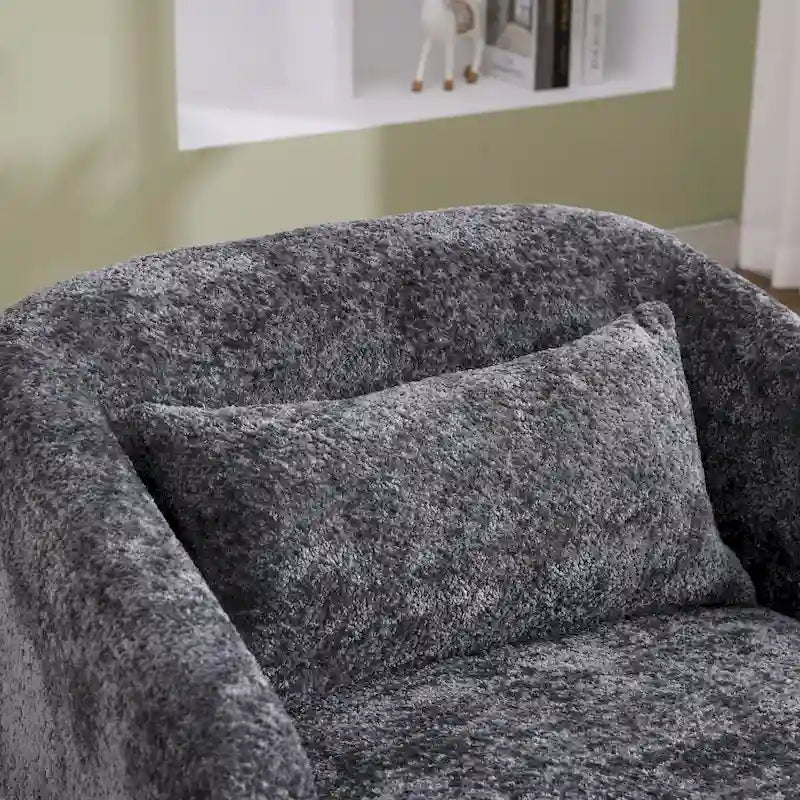 Chenille Fabric Swivel Accent Chair with Comfortable Cushions