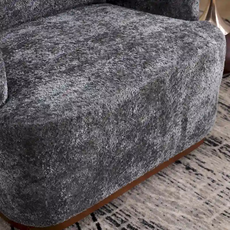Chenille Fabric Swivel Accent Chair with Comfortable Cushions
