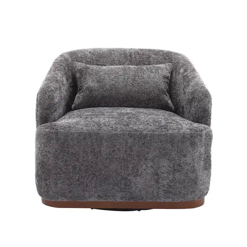 Chenille Fabric Swivel Accent Chair with Comfortable Cushions