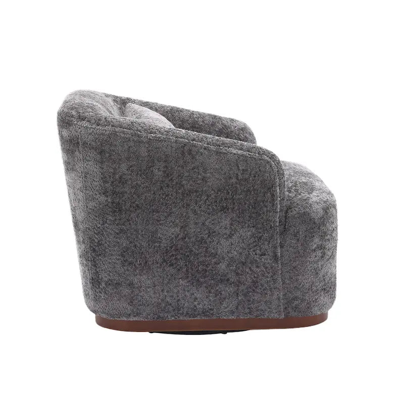 Chenille Fabric Swivel Accent Chair with Comfortable Cushions