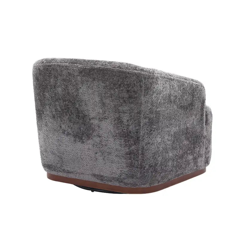 Chenille Fabric Swivel Accent Chair with Comfortable Cushions