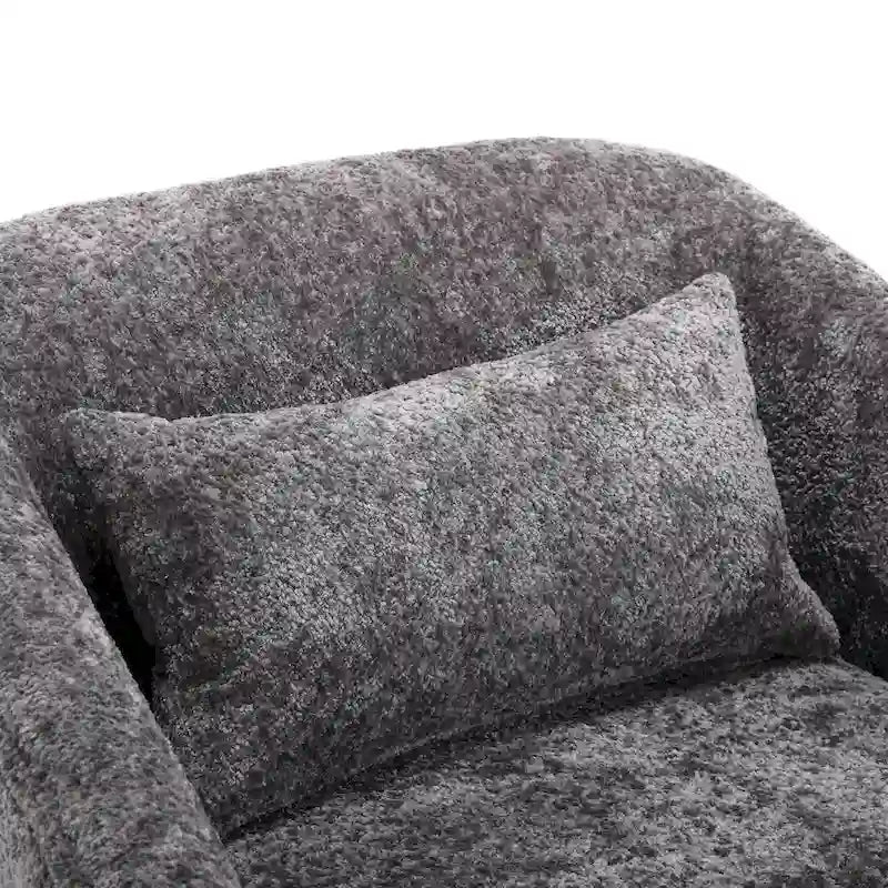 Chenille Fabric Swivel Accent Chair with Comfortable Cushions
