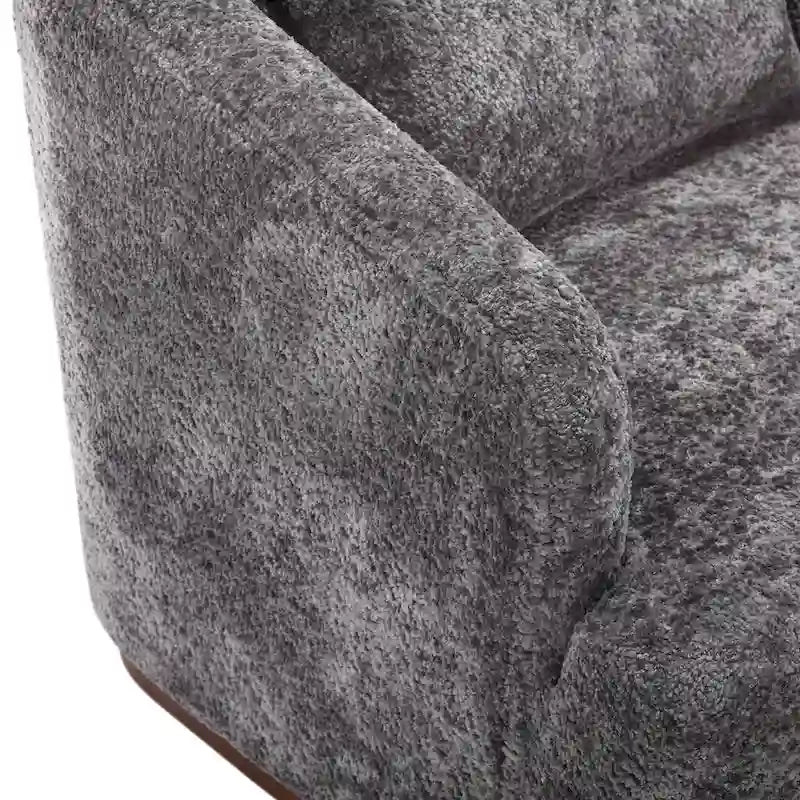 Chenille Fabric Swivel Accent Chair with Comfortable Cushions