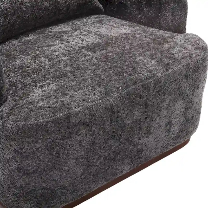 Chenille Fabric Swivel Accent Chair with Comfortable Cushions