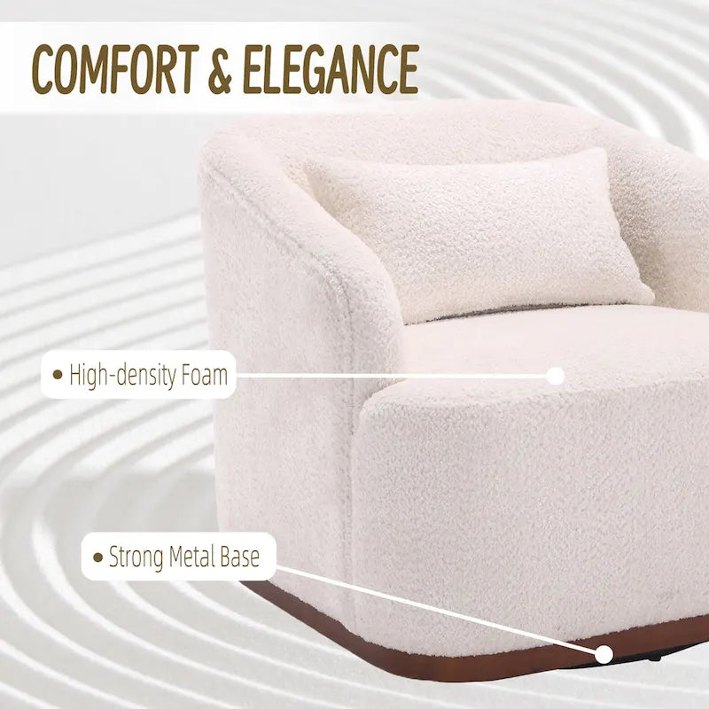 Chenille Fabric Swivel Accent Chair with Comfortable Cushions