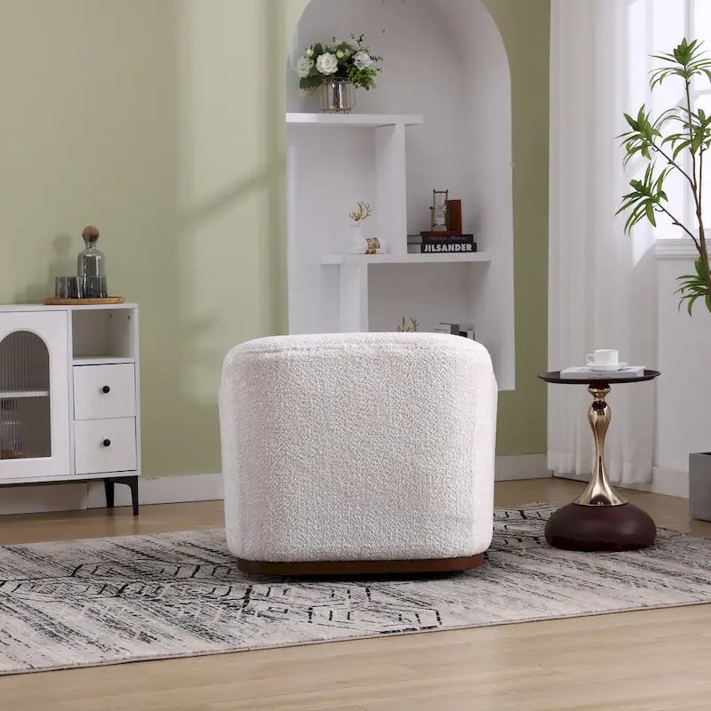 Chenille Fabric Swivel Accent Chair with Comfortable Cushions