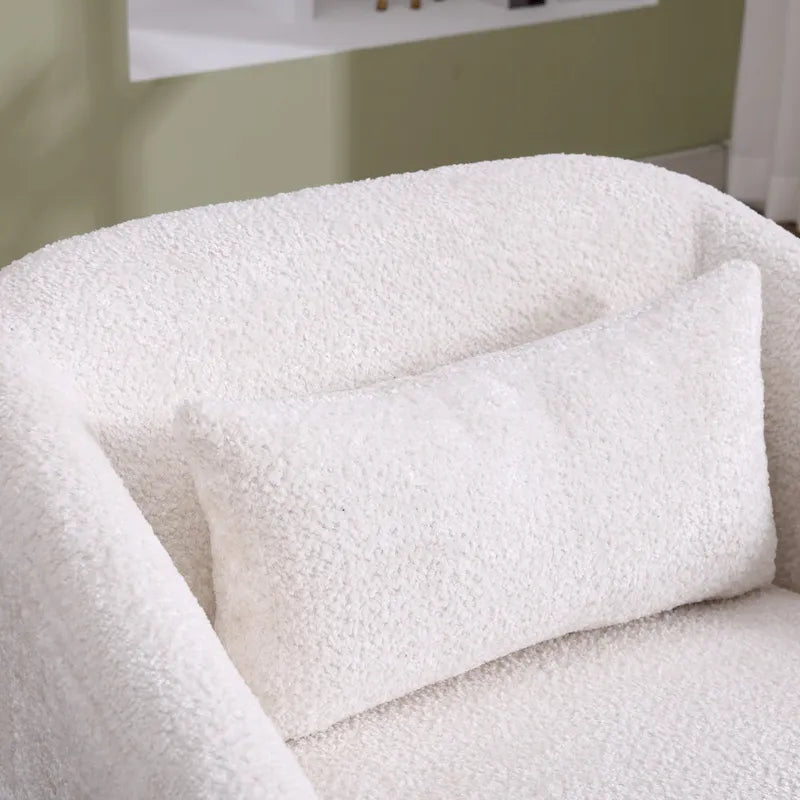Chenille Fabric Swivel Accent Chair with Comfortable Cushions