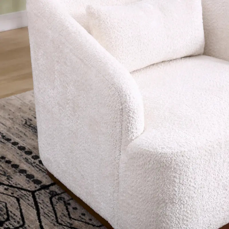 Chenille Fabric Swivel Accent Chair with Comfortable Cushions
