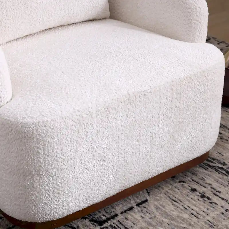 Chenille Fabric Swivel Accent Chair with Comfortable Cushions