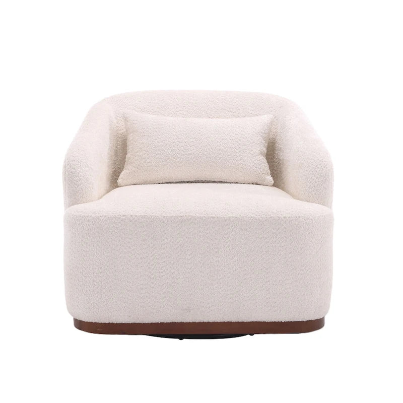 Chenille Fabric Swivel Accent Chair with Comfortable Cushions