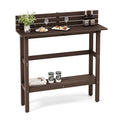 48-inch Outdoor Bar Table with Storage Shelf & Adjustable Foot