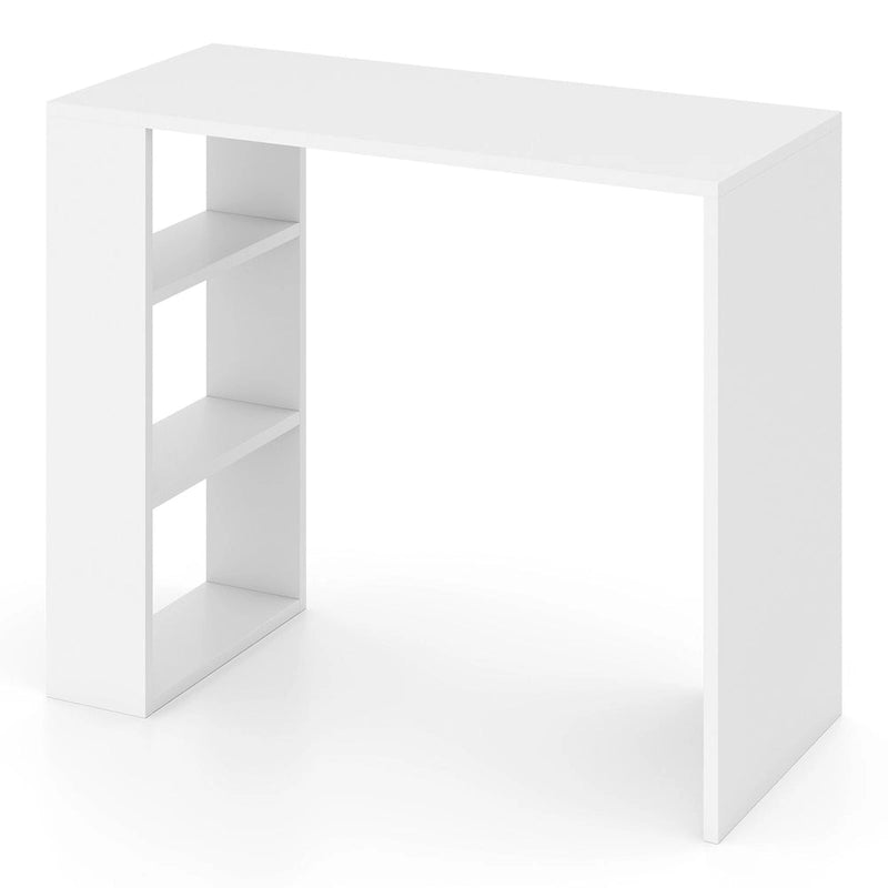 36-inch Compact Writing Desk with 3 Open Shelves, Freestanding