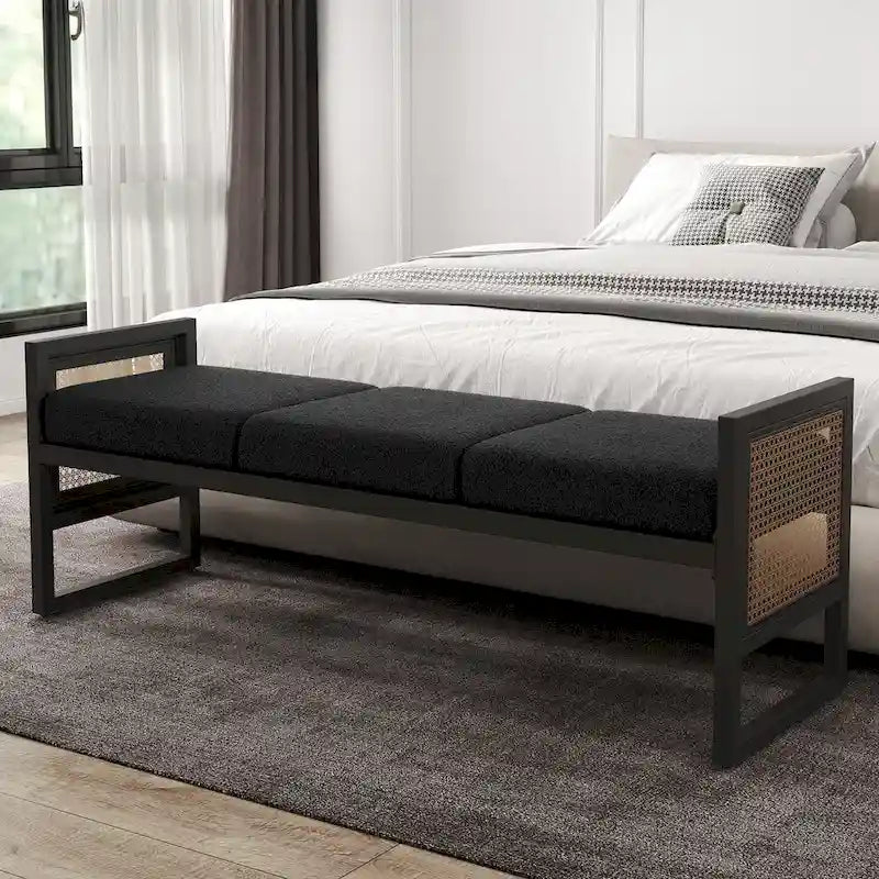 Fabric Upholstered Storage Bench for End of Bed, Entryway - 56.69L x 16.93W x 22.4H