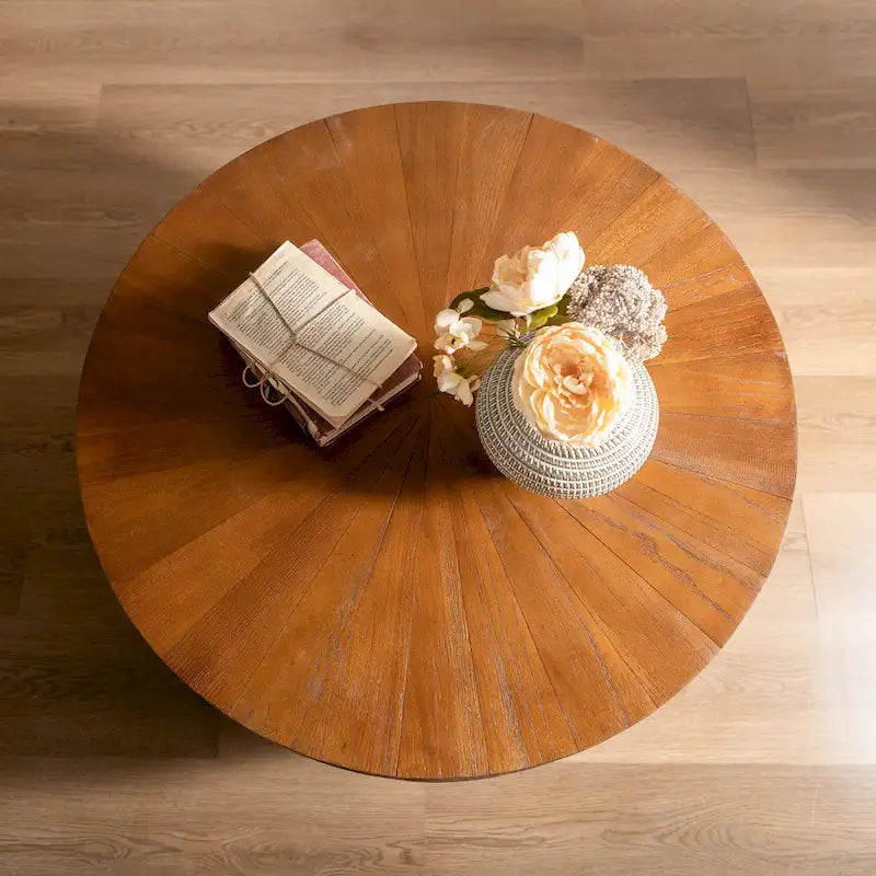 Vintage Style Bucket Shaped Coffee Table with storage function