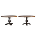 Two-Tone Oval Solid Wood Top Extending Dining Table