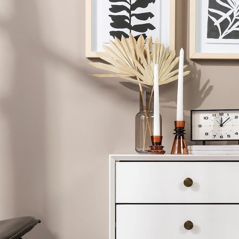 Mid-Century Solid Wood 2-Drawer Nightstands (Pair)