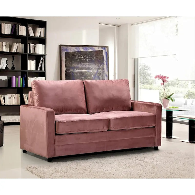 Velvet 70 inch Square Arms Sofa Bed