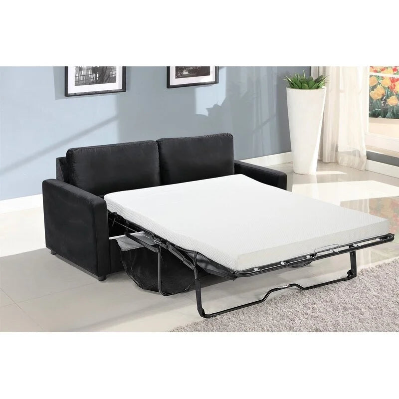 Velvet 70 inch Square Arms Sofa Bed