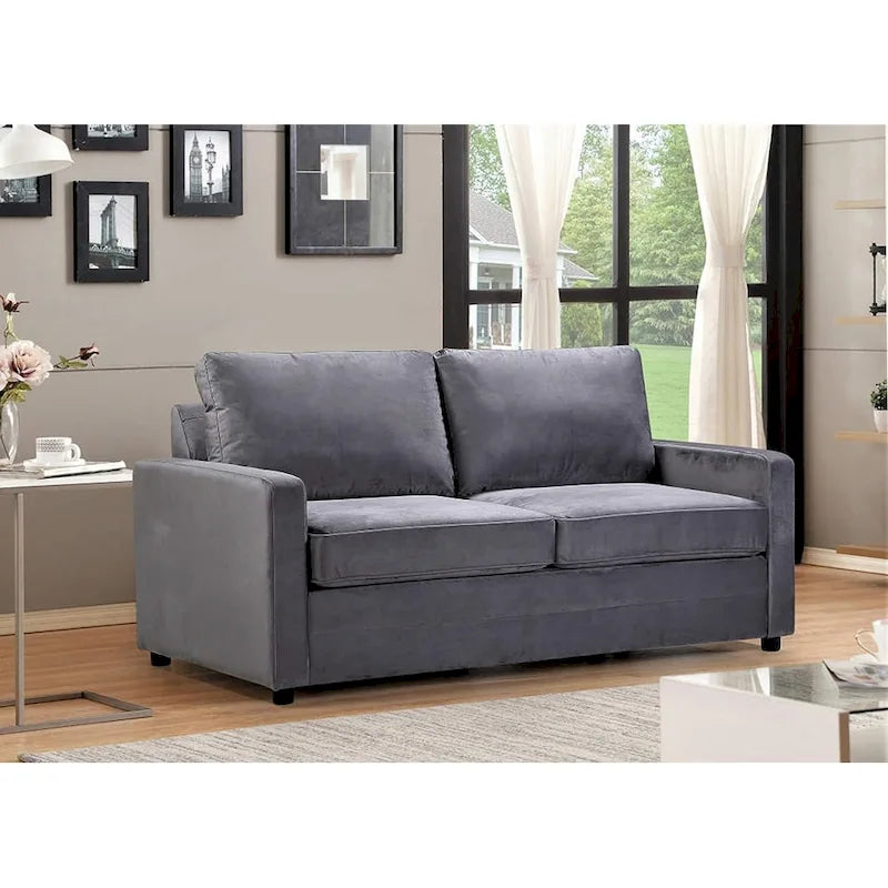 Velvet 70 inch Square Arms Sofa Bed