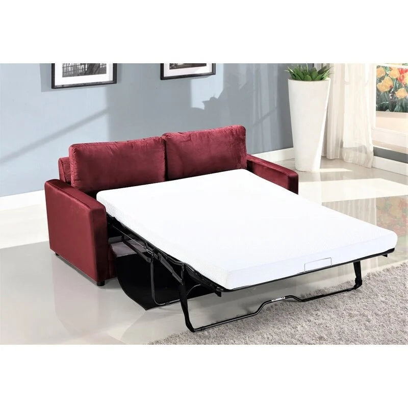 Velvet 70 inch Square Arms Sofa Bed