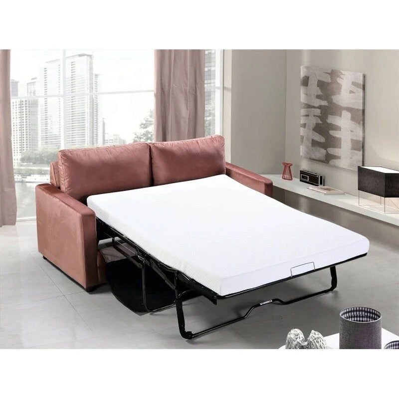 Velvet 70 inch Square Arms Sofa Bed