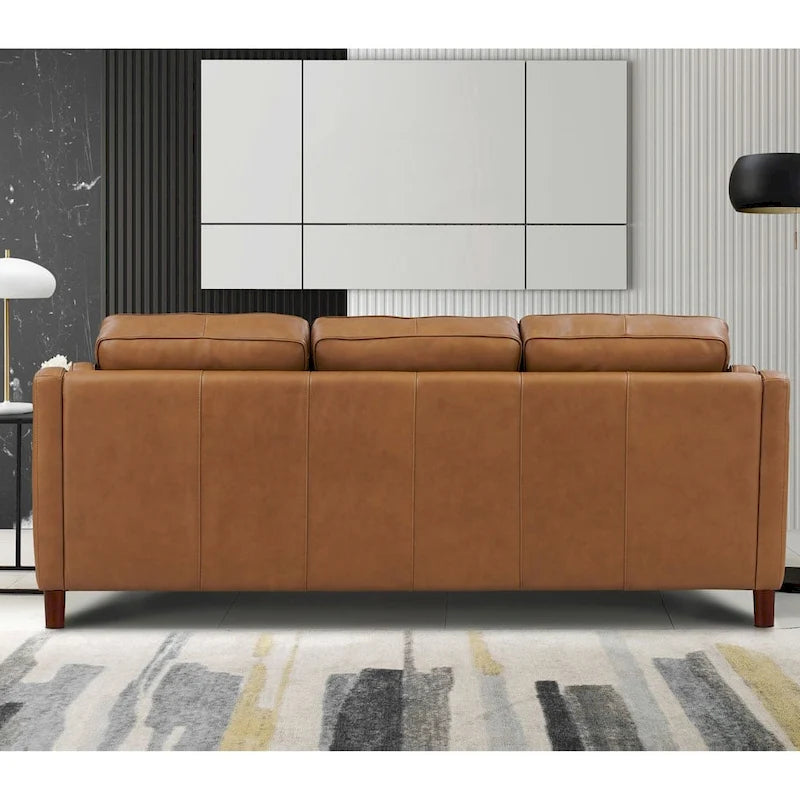 Feather/Memory Foam/Springs Top Grain Leather Sofa