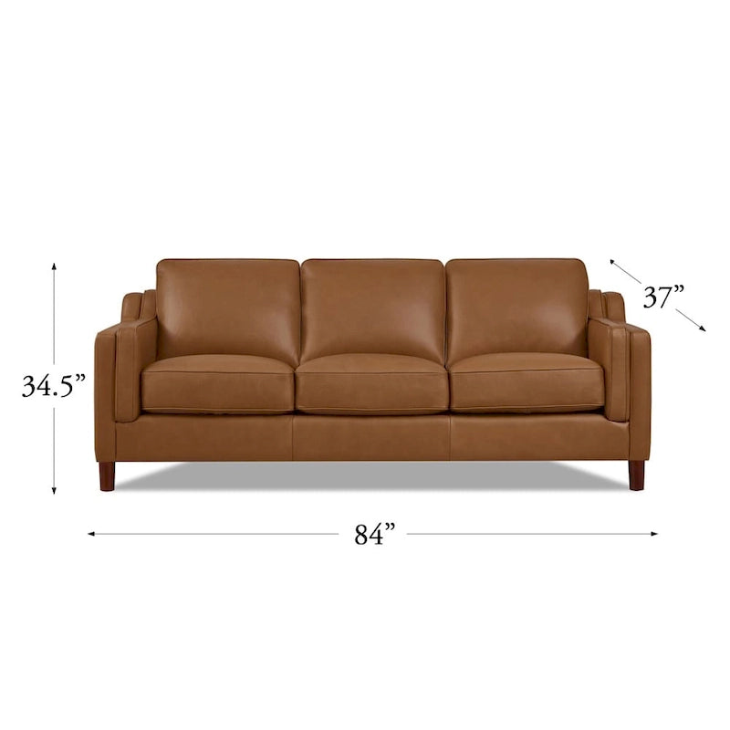 Feather/Memory Foam/Springs Top Grain Leather Sofa