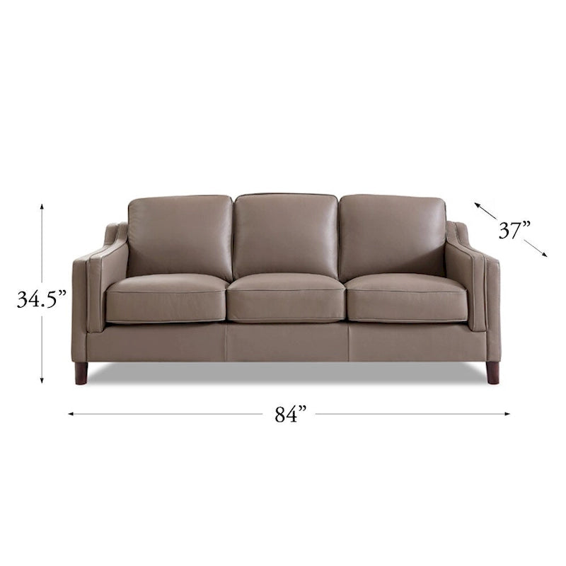 Feather/Memory Foam/Springs Top Grain Leather Sofa
