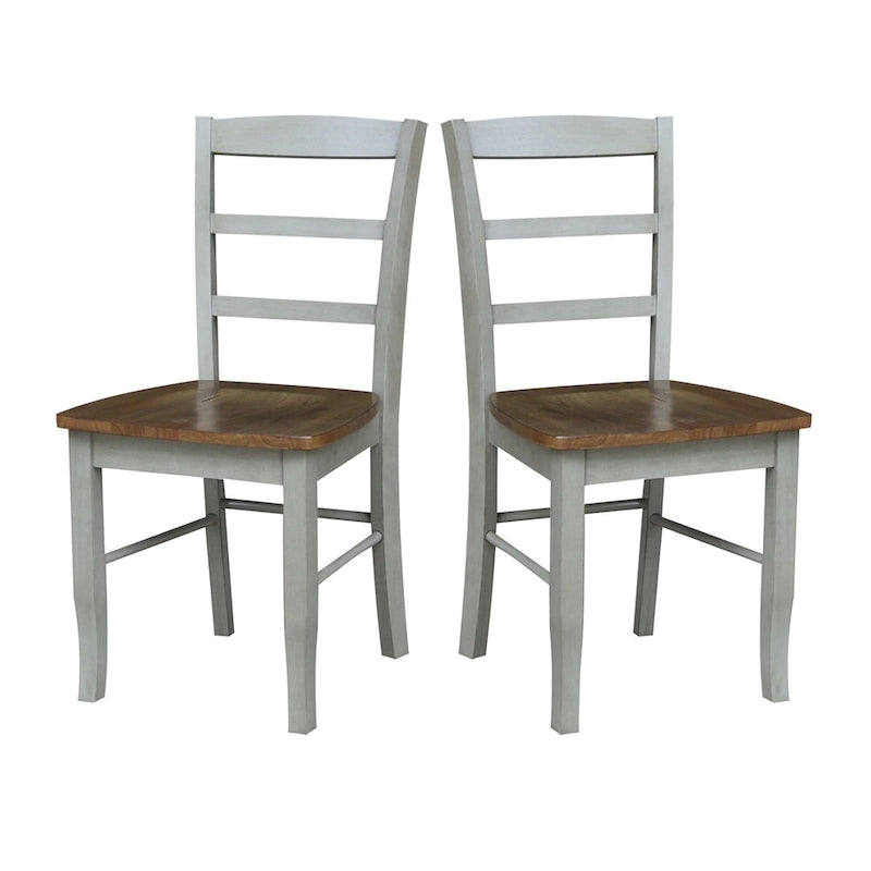 Solid Wood Ladderback Dining Chairs (Pair)