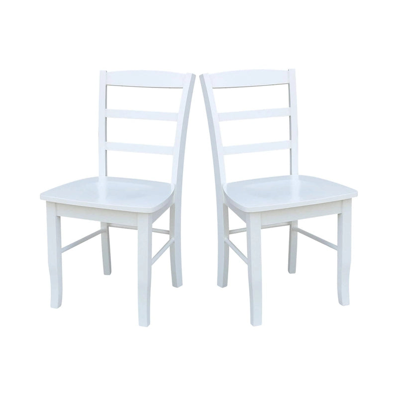 Solid Wood Ladderback Dining Chairs (Pair)
