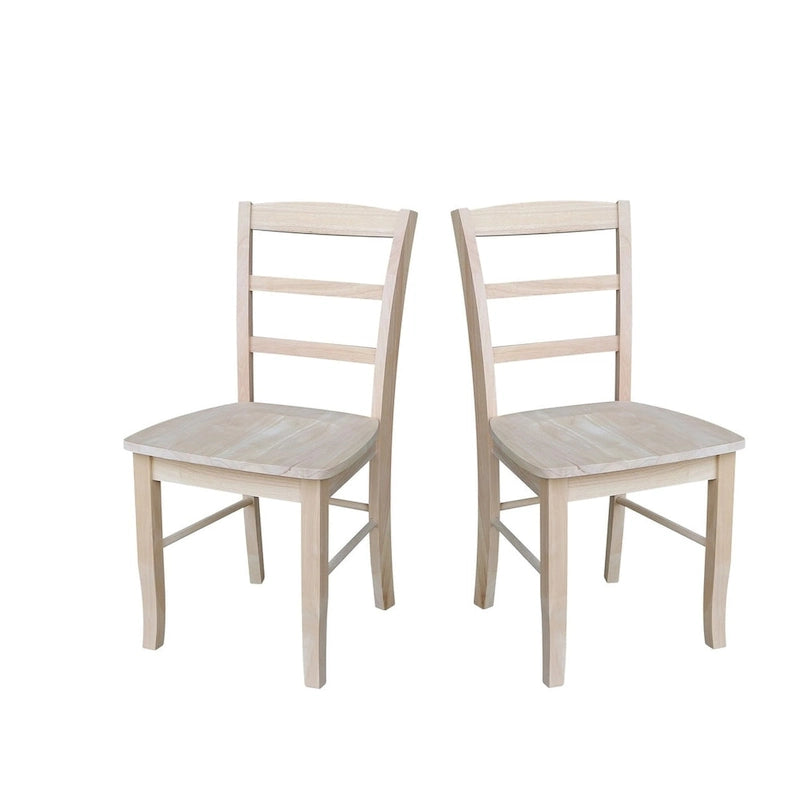 Solid Wood Ladderback Dining Chairs (Pair)