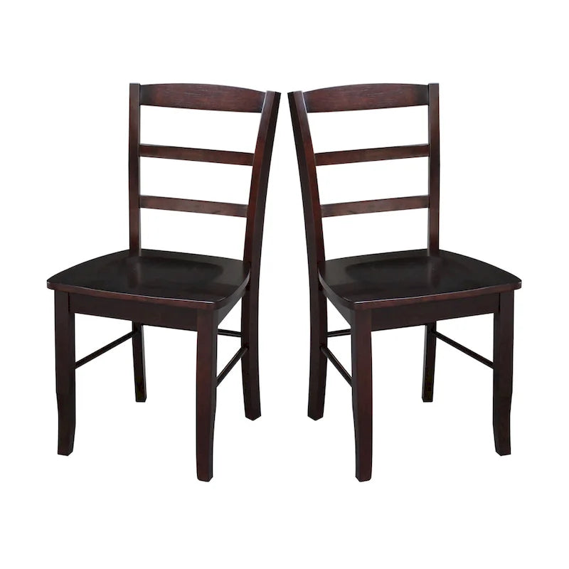 Solid Wood Ladderback Dining Chairs (Pair)