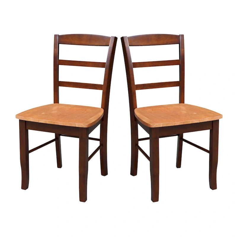 Solid Wood Ladderback Dining Chairs (Pair)