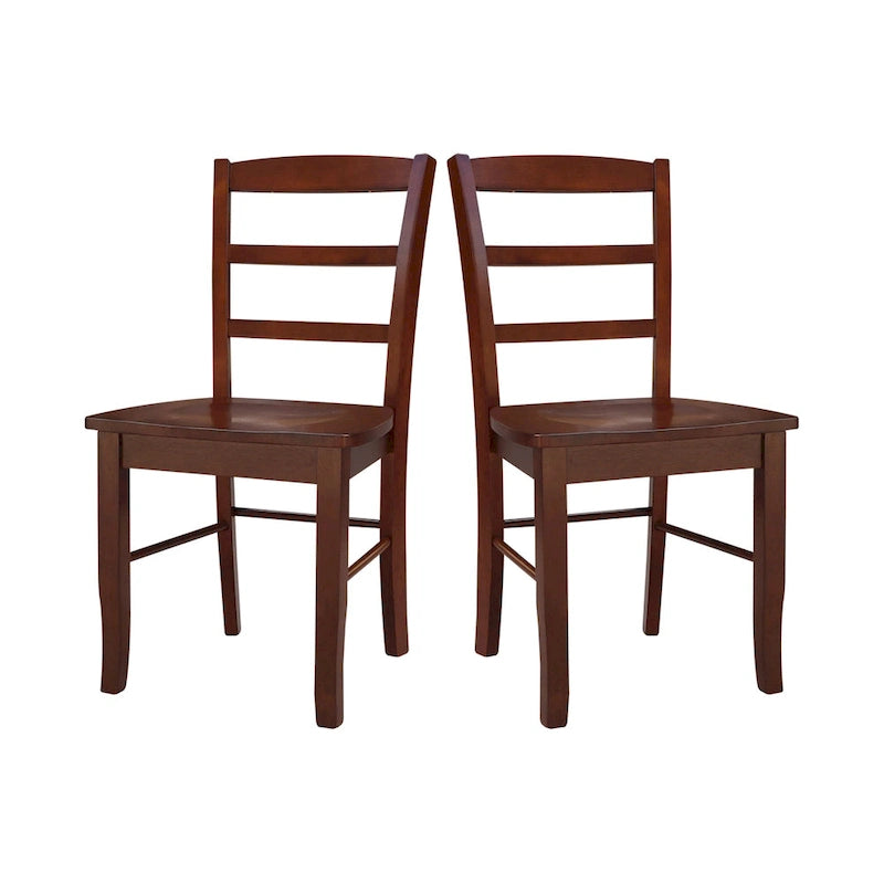 Solid Wood Ladderback Dining Chairs (Pair)