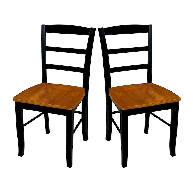 Solid Wood Ladderback Dining Chairs (Pair)
