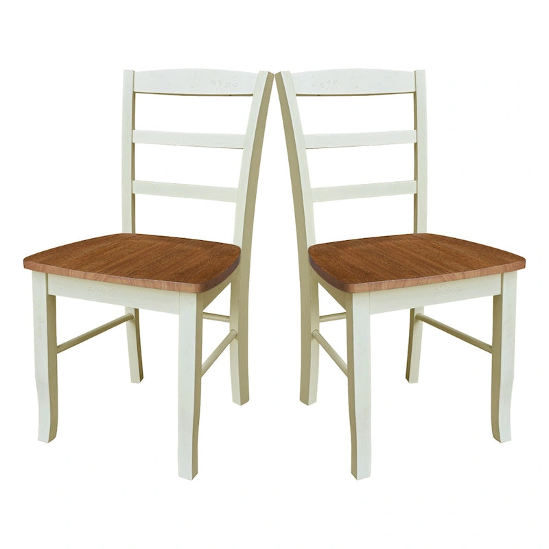 Solid Wood Ladderback Dining Chairs (Pair)