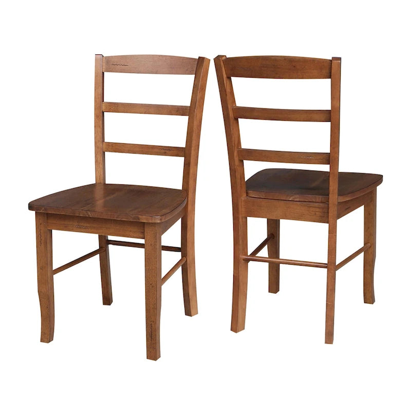 Solid Wood Ladderback Dining Chairs (Pair)