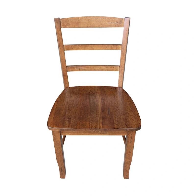 Solid Wood Ladderback Dining Chairs (Pair)