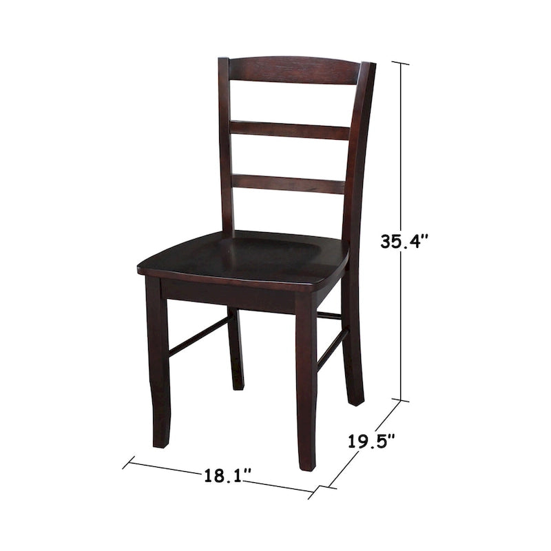 Solid Wood Ladderback Dining Chairs (Pair)