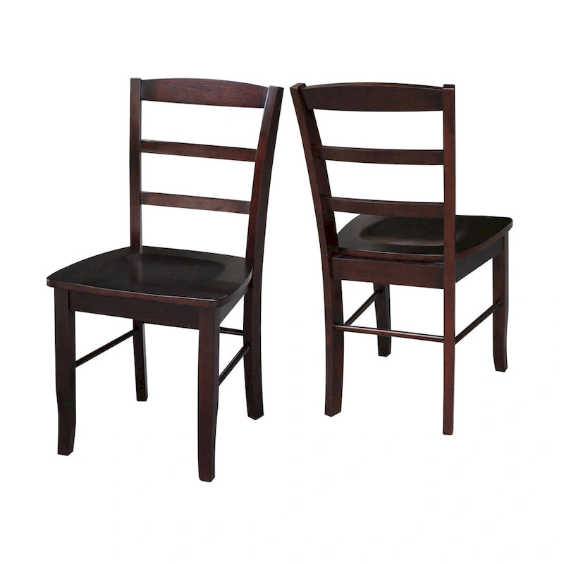 Solid Wood Ladderback Dining Chairs (Pair)
