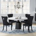 Tufted Wingback Dining Chairs (Four) with Nailhead and Ring Pulls