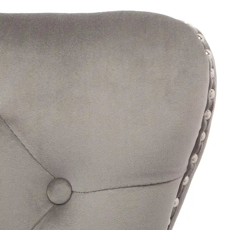 Tufted Wingback Dining Chairs (Four) with Nailhead and Ring Pulls