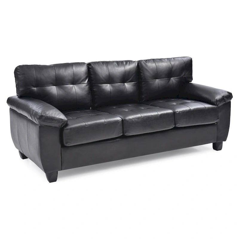 Faux Leather Sofa with Pillowtop Arms