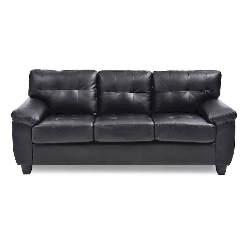 Faux Leather Sofa with Pillowtop Arms
