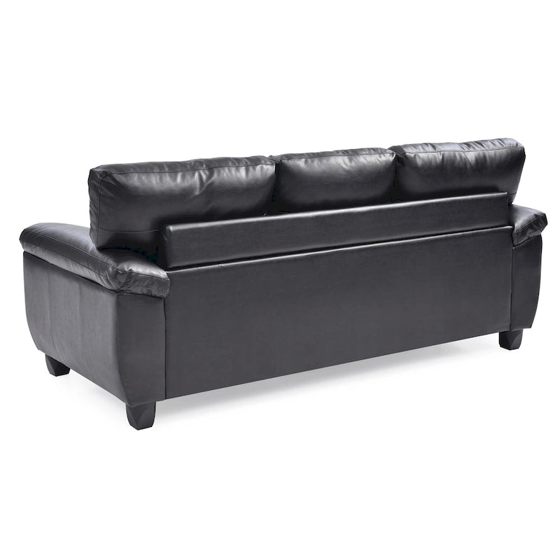 Faux Leather Sofa with Pillowtop Arms